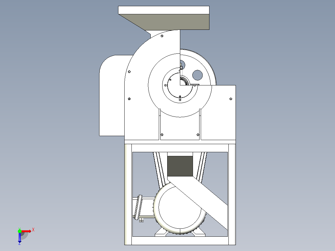 玉米脱粒机俯视图