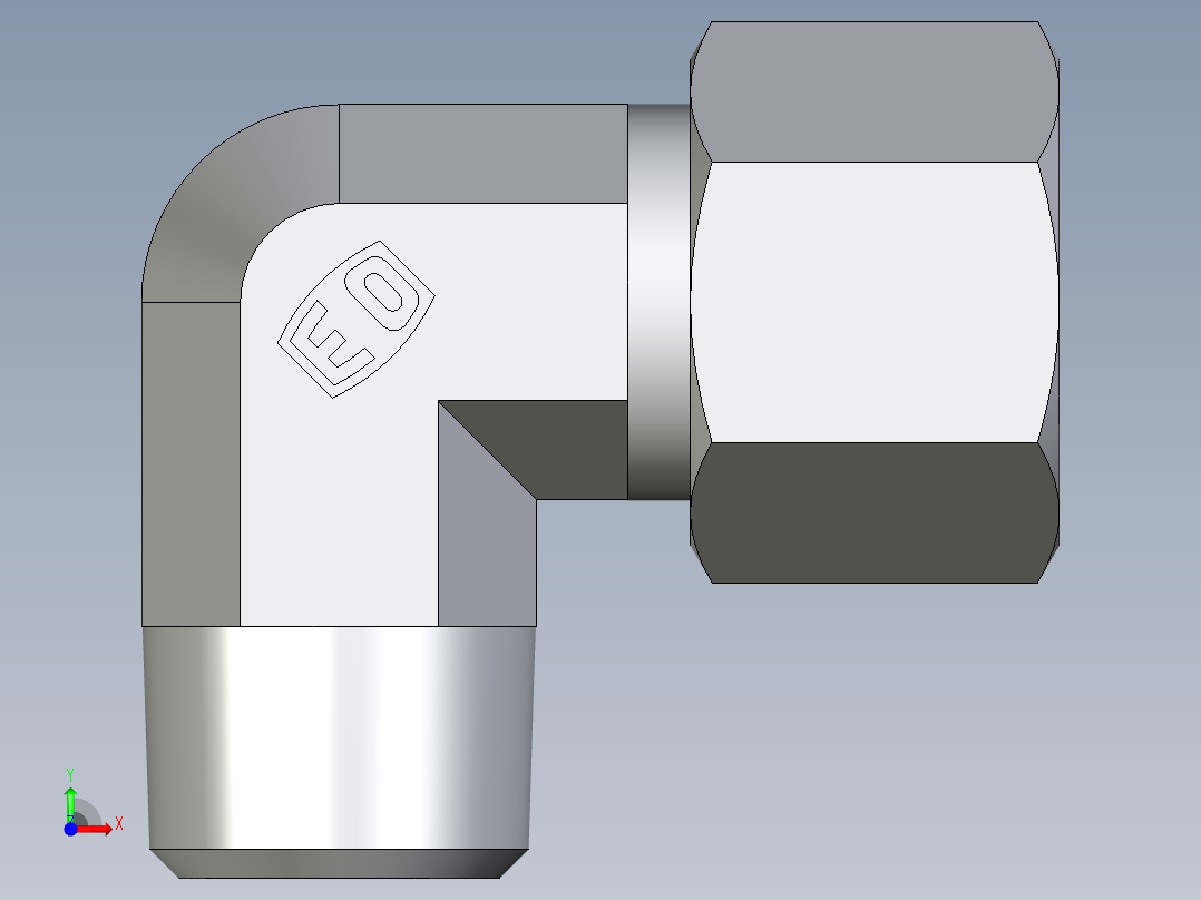 卡套式工业通用硬管接头EO_Male_stud_elbow_WE14SRCF前视图