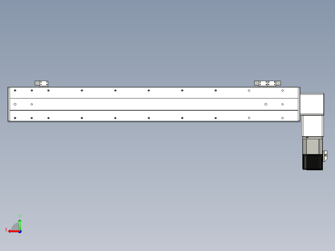 同步带滑台-半封闭B10-L90-S650-L-P40-D3后视图