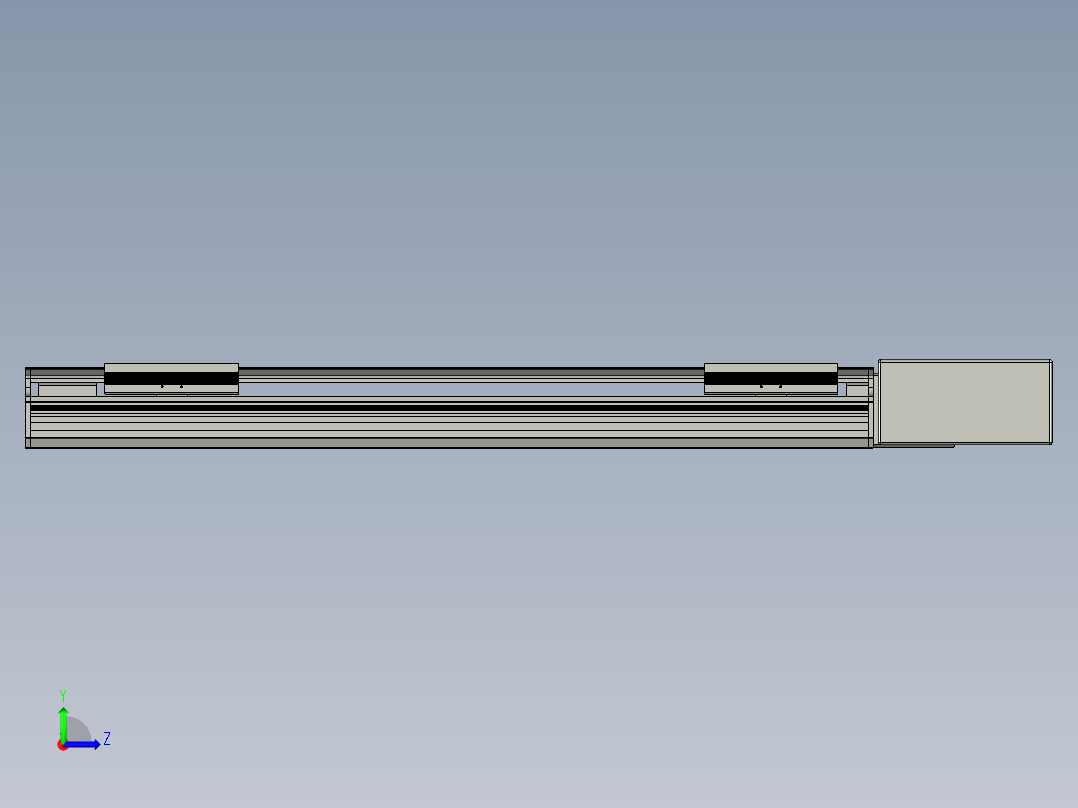 直线模组LHB17-L40-S650-BL设计图纸左视图