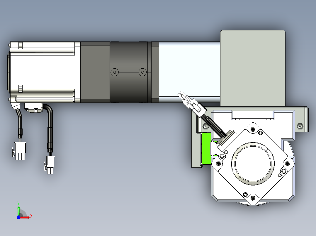 威洛博直线电机模组EB8ZR-L200-S720-RZP75B5K-ZP755K-MS3前视图