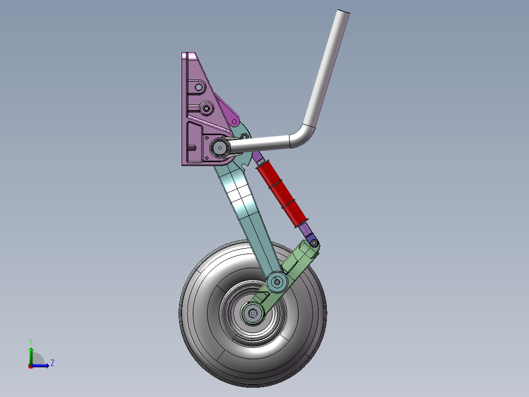 超飞FOURNIER RF-4固定翼飞机起落架左视图