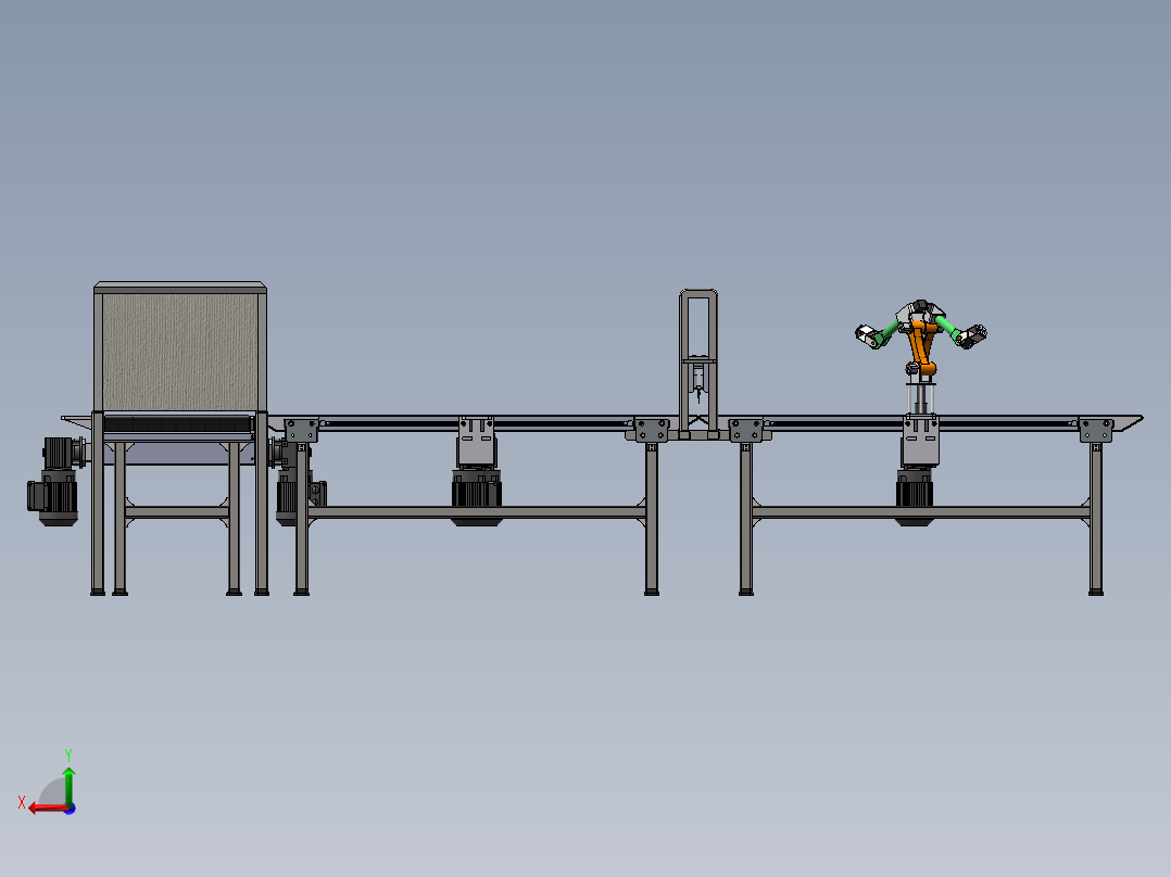 自动上料流水线后视图