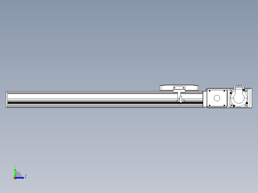 同步带全封闭直线模组TPA-HCB-105D-90-L450-MR-Y-P20-N3左视图
