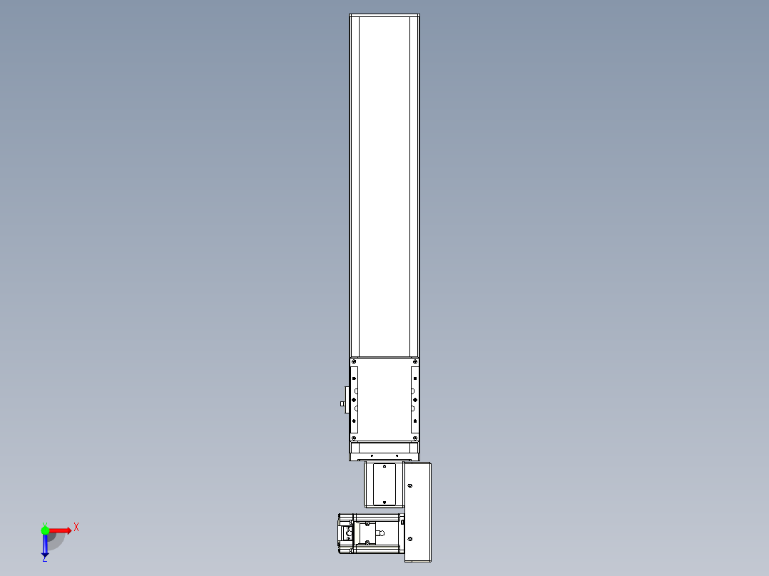 同步带全封闭直线模组TPA-HCB-105D-90-L450-MR-Y-P20-N3俯视图