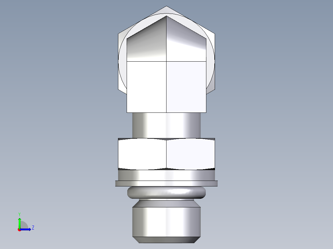 卡套式工业通用硬管接头EO_Adjustable_Locknut_elbow_WEE08LMORCF左视图