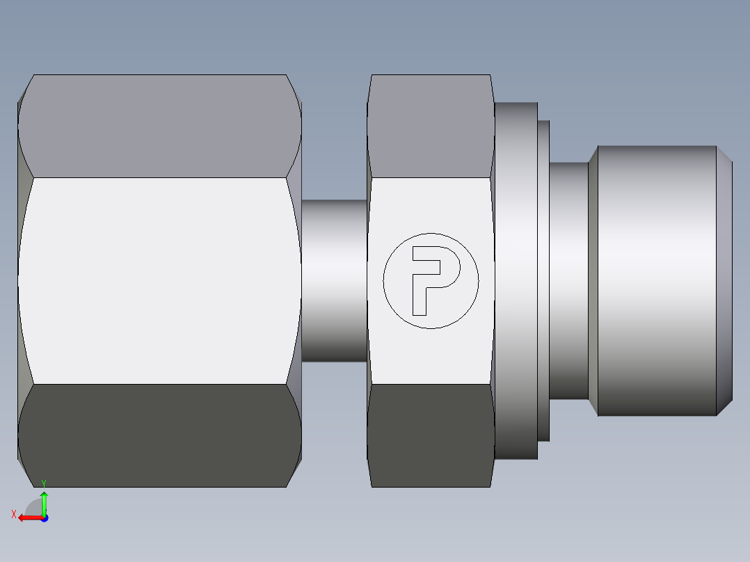 卡套式工业通用硬管接头EO_Standpipe_connector_EVGE10SREDCF后视图