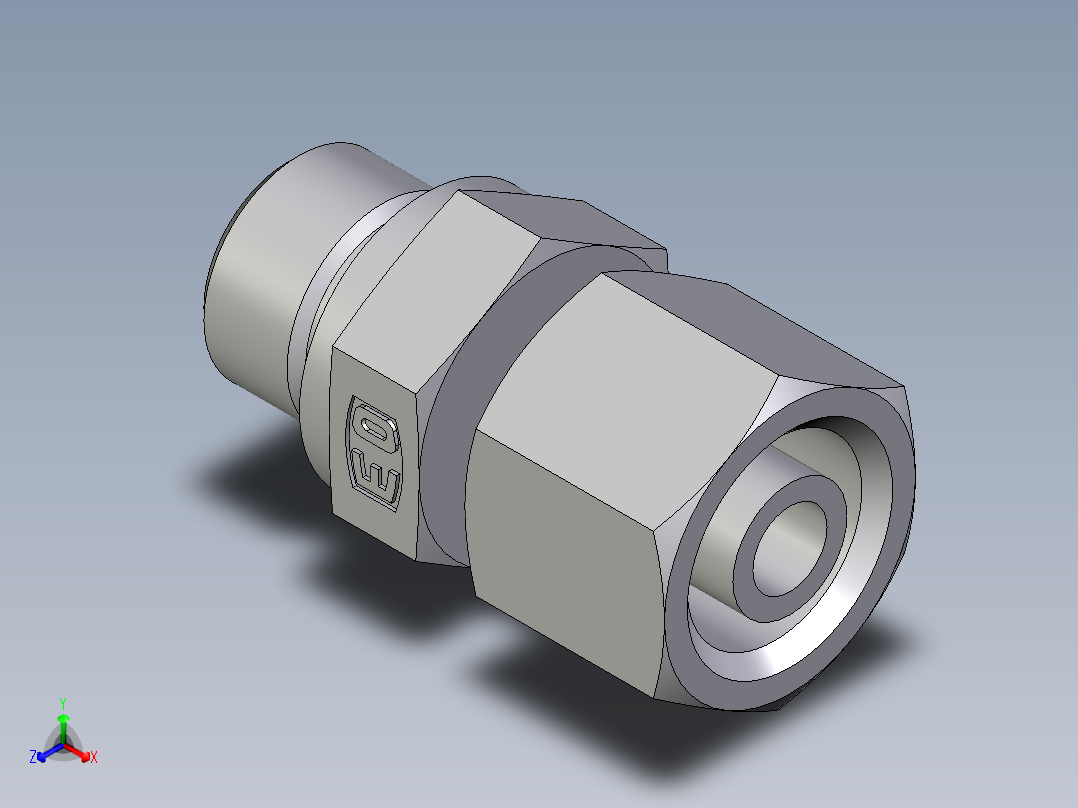 卡套式工业通用硬管接头EO_Standpipe_connector_EVGE10SREDCF正等轴测图