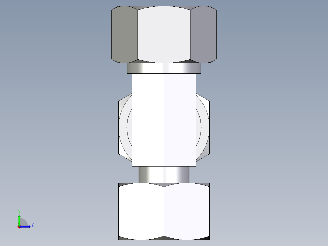 卡套式工业通用硬管接头EO_Standpipe_run_tee_EVL15LCF左视图