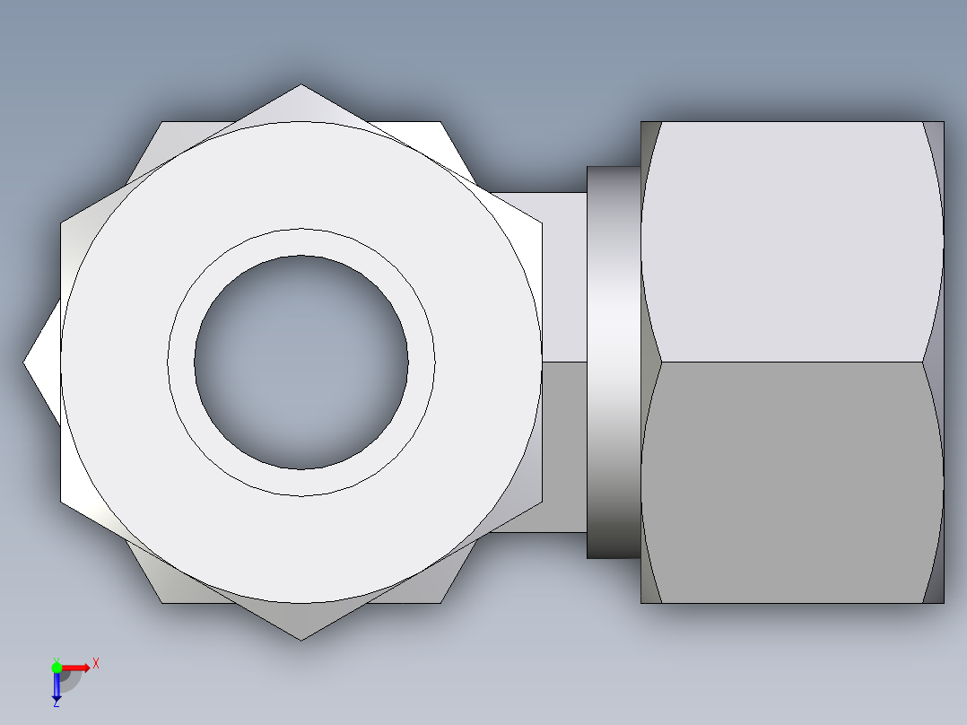卡套式工业通用硬管接头EO_Standpipe_run_tee_EVL15LCF俯视图