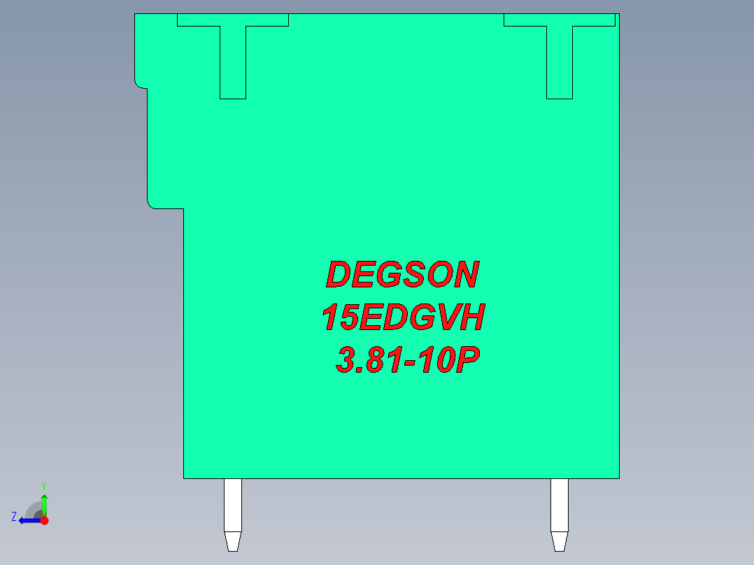 DEGSON 15EDG 系列 3.81mm 插拔式接线端子-15EDGVH-3.81-10P-14-00AH右视图