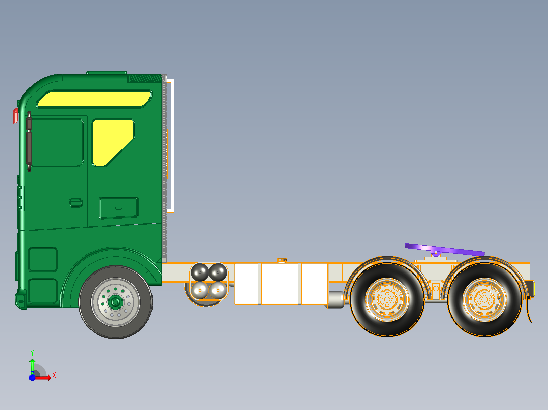 卡车牵引车三维模型三维前视图