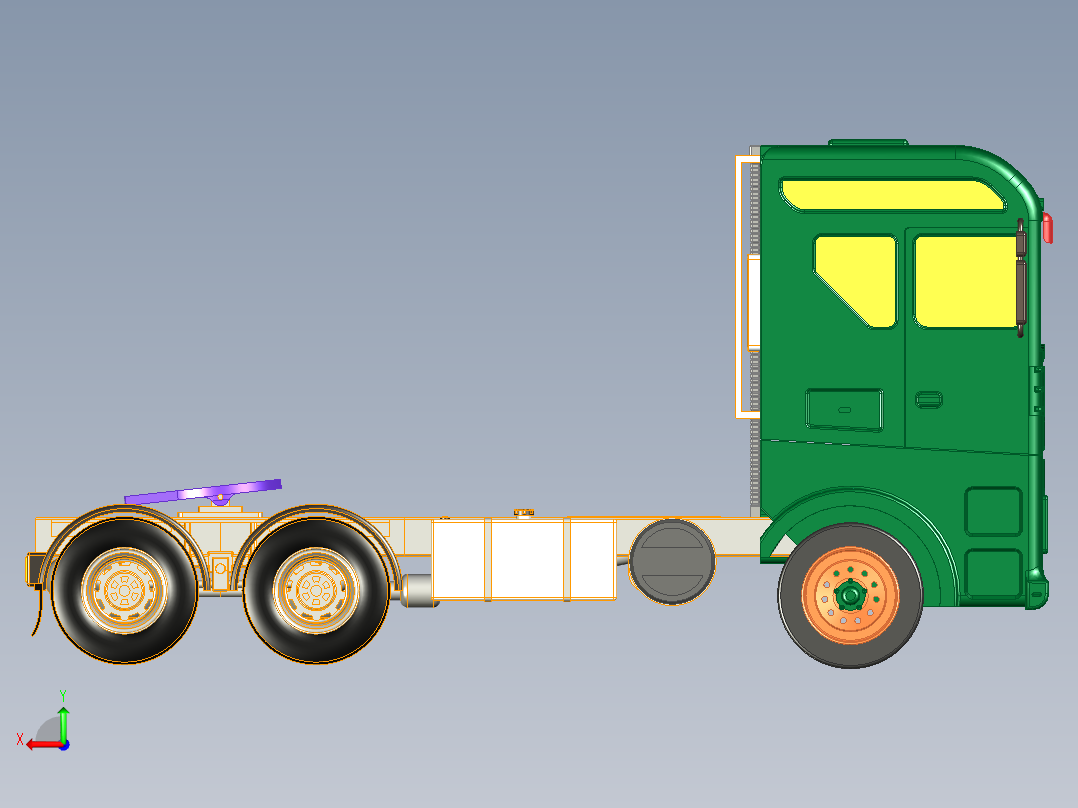 卡车牵引车三维模型三维后视图