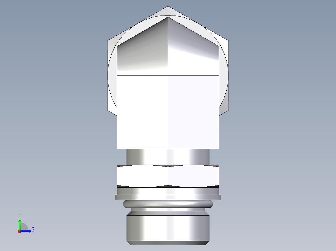 卡套式工业通用硬管接头EO_Adjustable_Locknut_elbow_WEE18ZLMORCF左视图