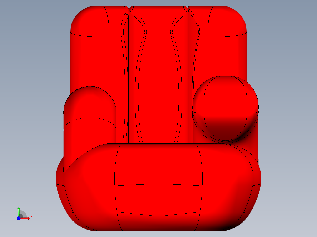 手指沙发模型前视图