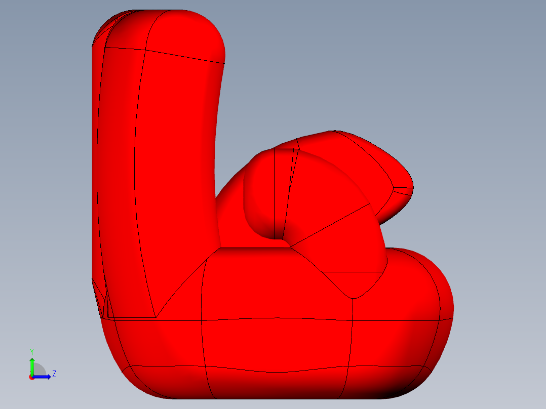 手指沙发模型左视图