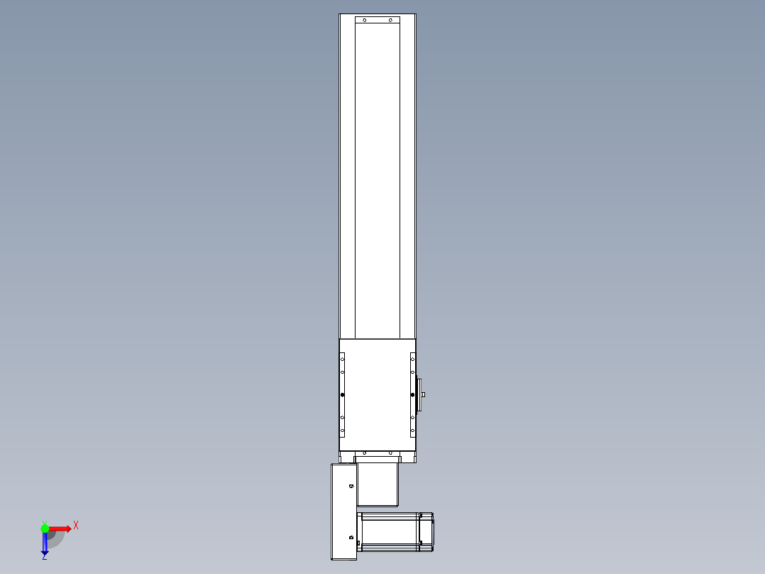 同步带全封闭直线模组TPA-HCB-120D-90-L450-ML-Y-P40-N3俯视图