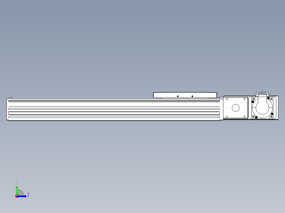 同步带全封闭直线模组TPA-HCB-120D-90-L350-MR-Y-P40-N3左视图