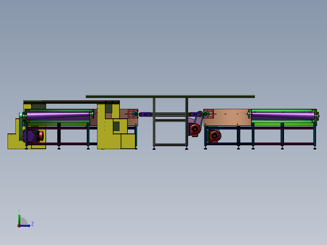 90度转弯皮带机 180度转弯皮带机 输送机 流水线 机械设备 3D模型 (1)左视图