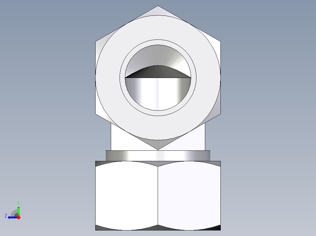 卡套式工业通用硬管接头EO_Union_elbow_W22LCF右视图