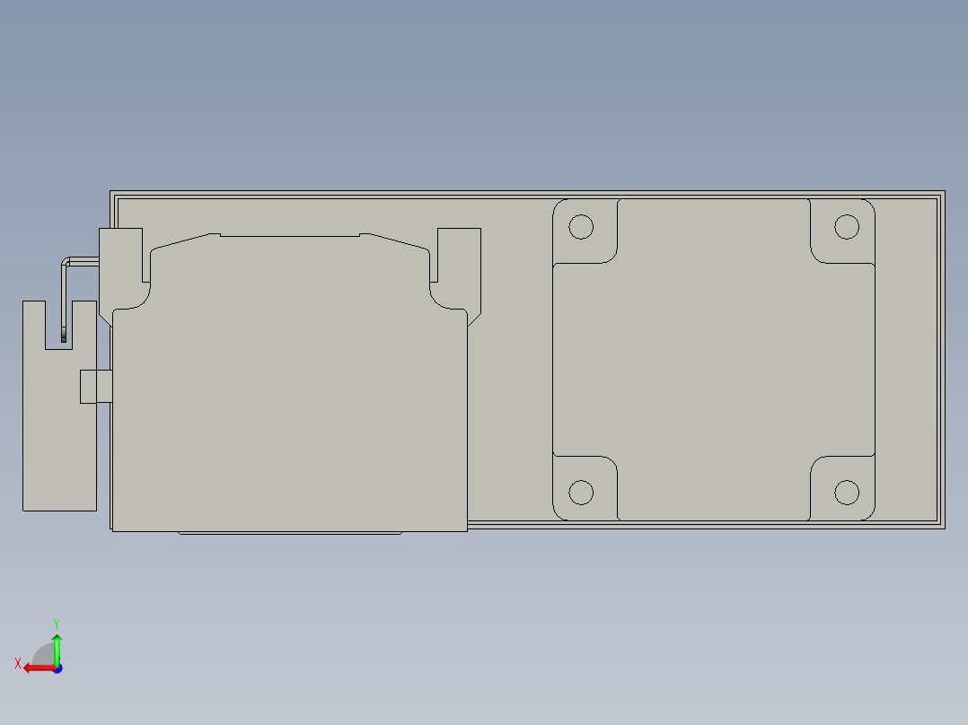 直线模组LHA6-S750-R-200W(16丝杆)设计图纸后视图