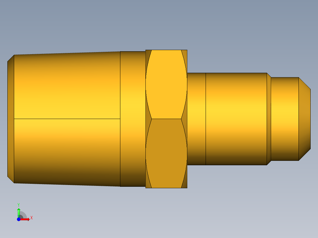 扩口式工业通用硬管接头Male Connector 48F-4-4前视图
