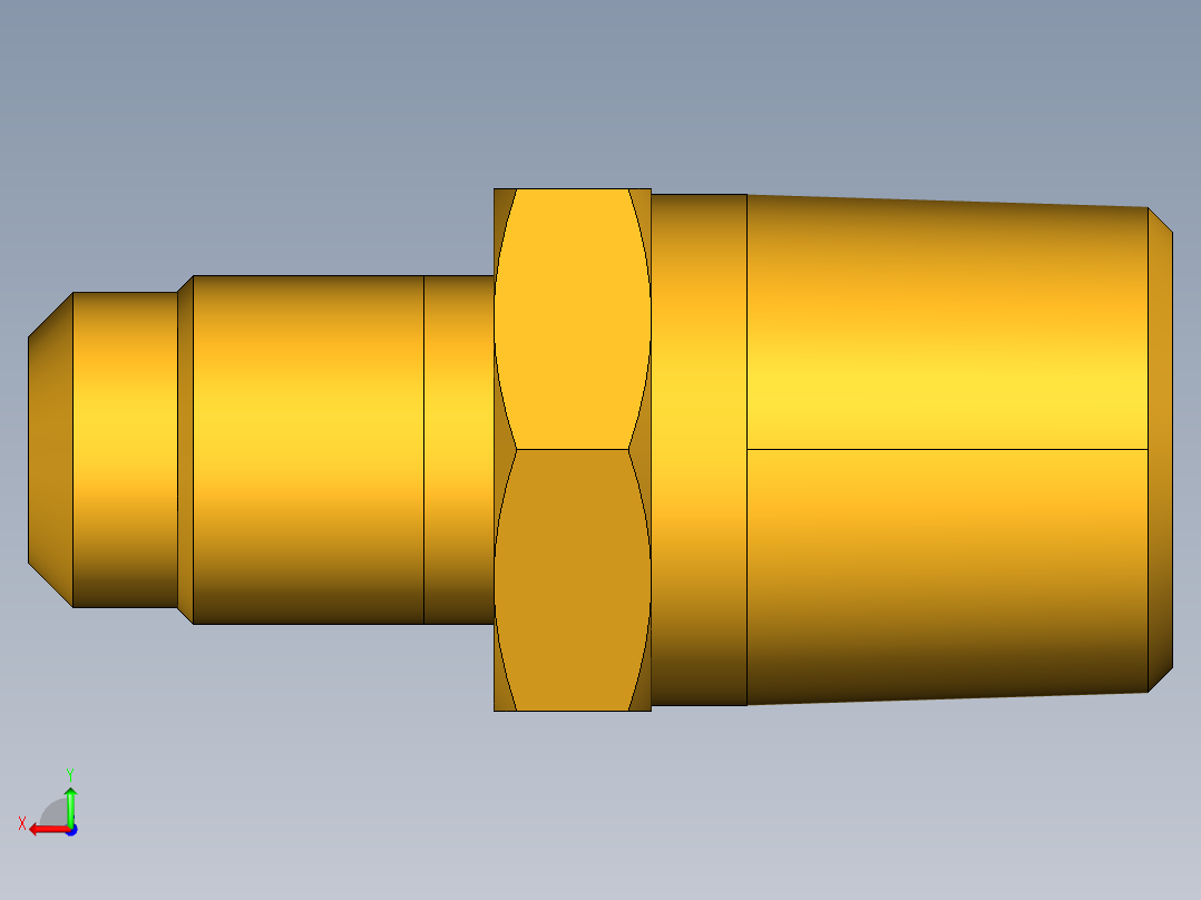 扩口式工业通用硬管接头Male Connector 48F-4-4后视图