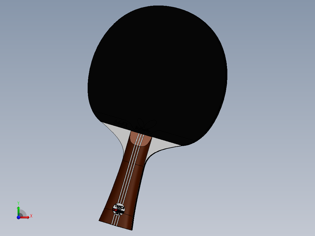 乒乓球、乒乓球拍(6)前视图