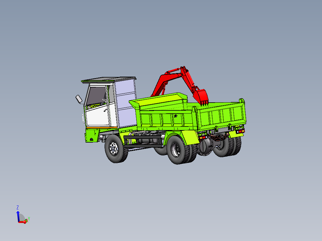 轮式随车挖主视图