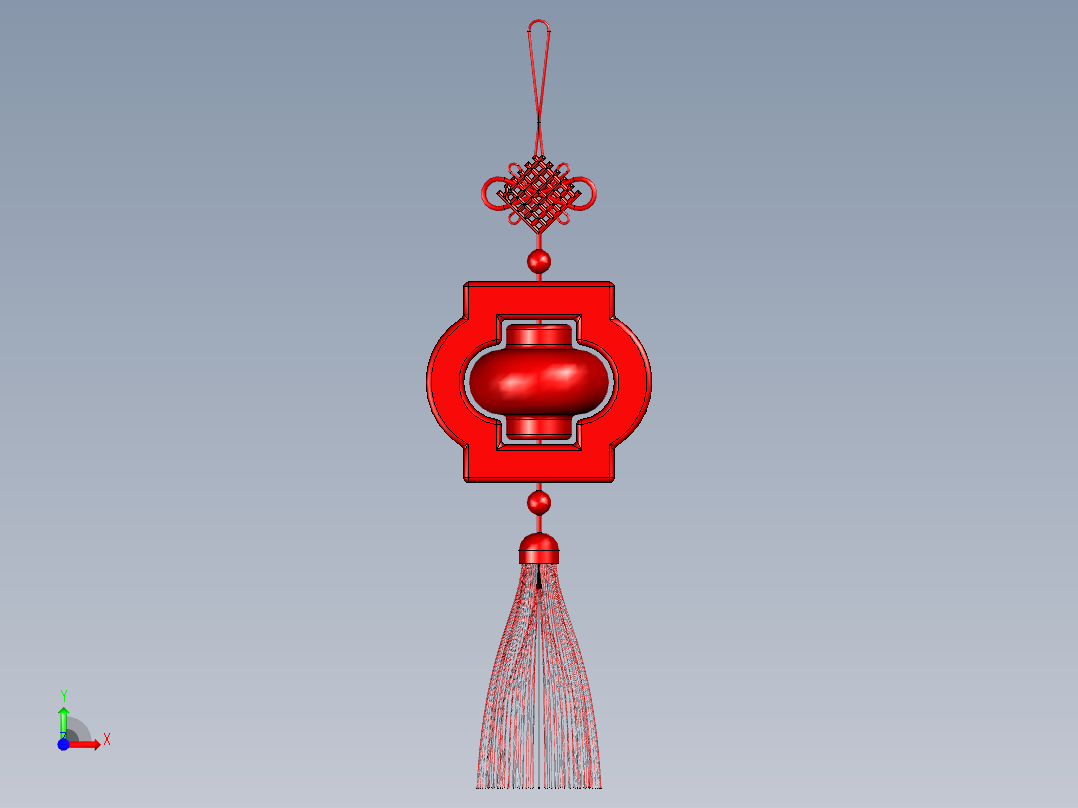 平安吊坠前视图