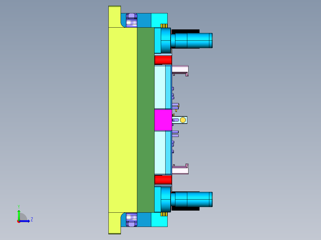 汽车车身钢板多工位级进模左视图