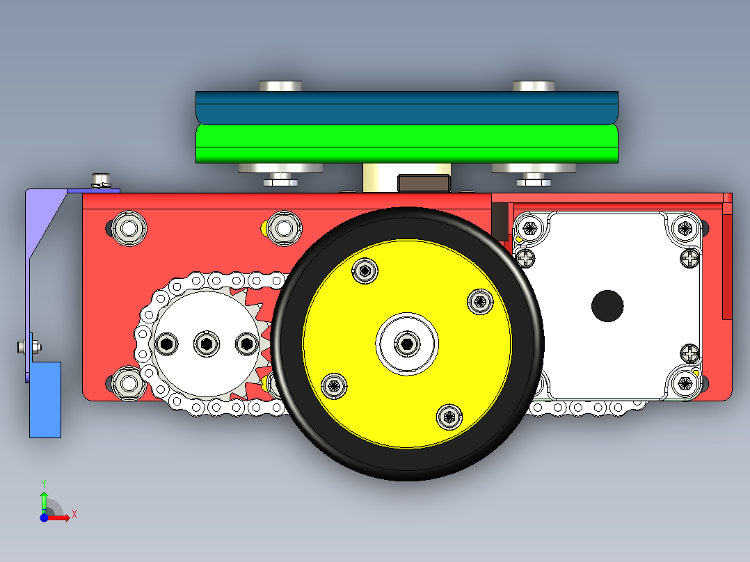 智能小车转向轮组设计前视图