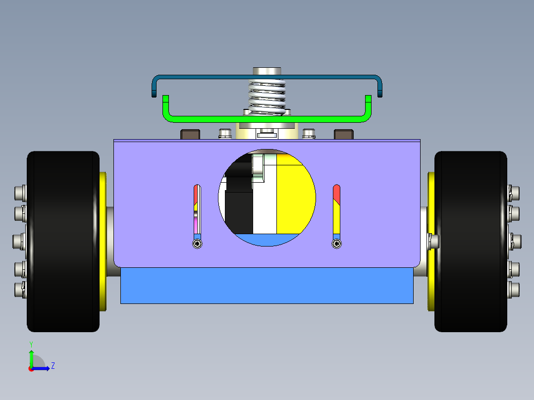 智能小车转向轮组设计左视图