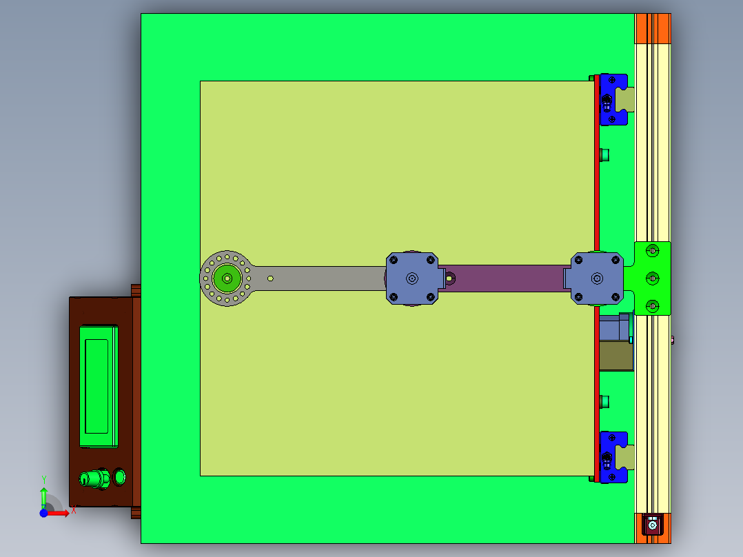 摇臂手臂式3d打印机前视图