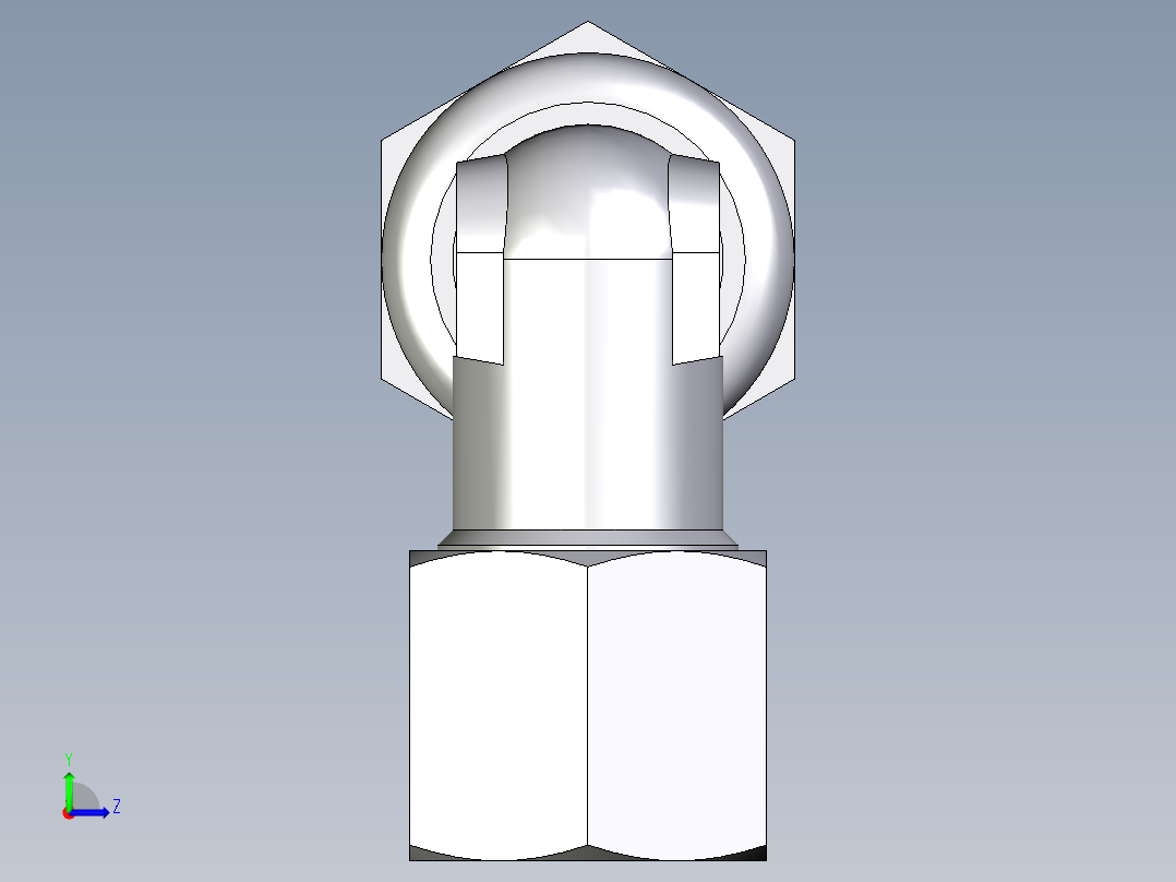 卡套式工业通用硬管接头EO_Bulkhead_elbow_WSV08ZSCF左视图