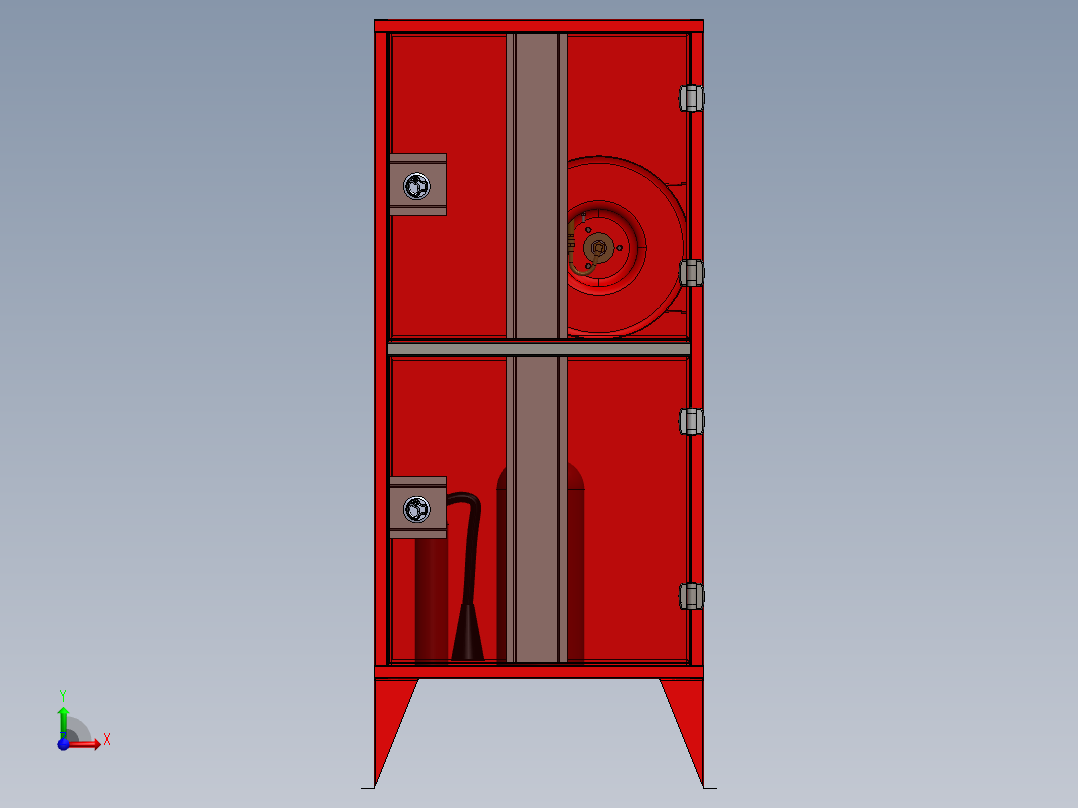 带箱子的灭火器 sw stp igs前视图