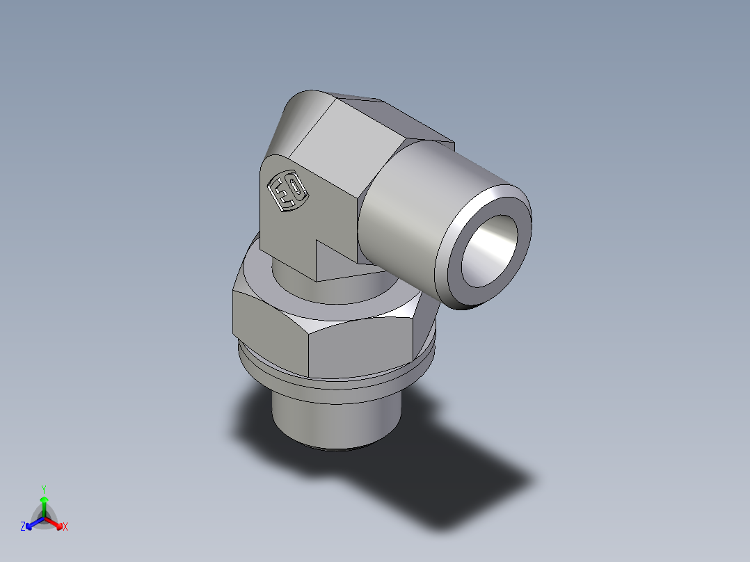 卡套式工业通用硬管接头EO_Adjustable_Locknut_elbow_WEE06SROMDCF主视图