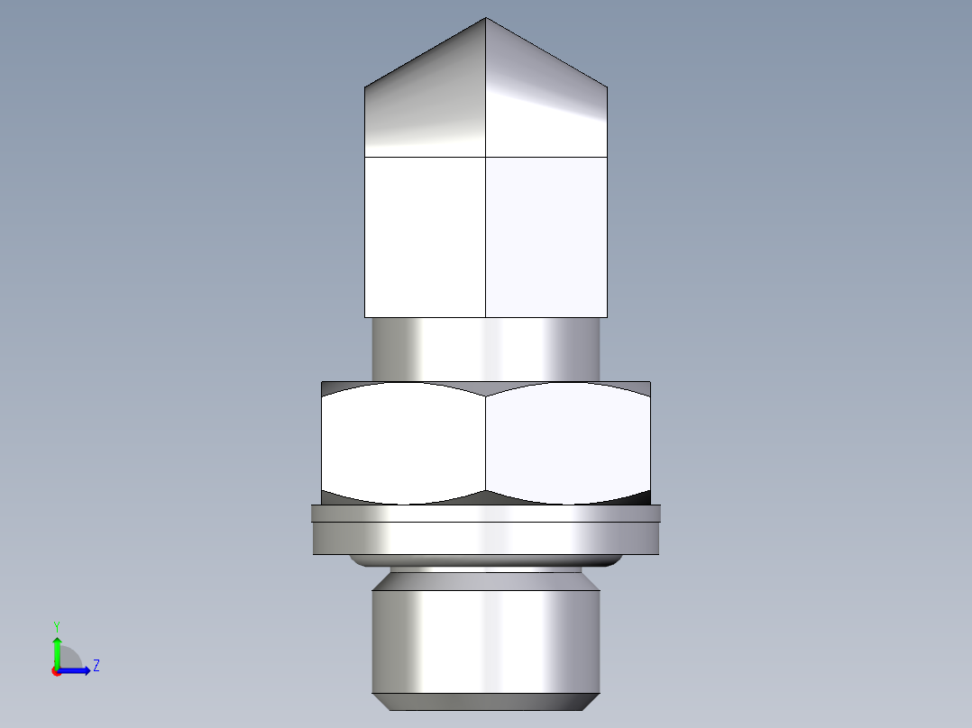 卡套式工业通用硬管接头EO_Adjustable_Locknut_elbow_WEE06SROMDCF左视图