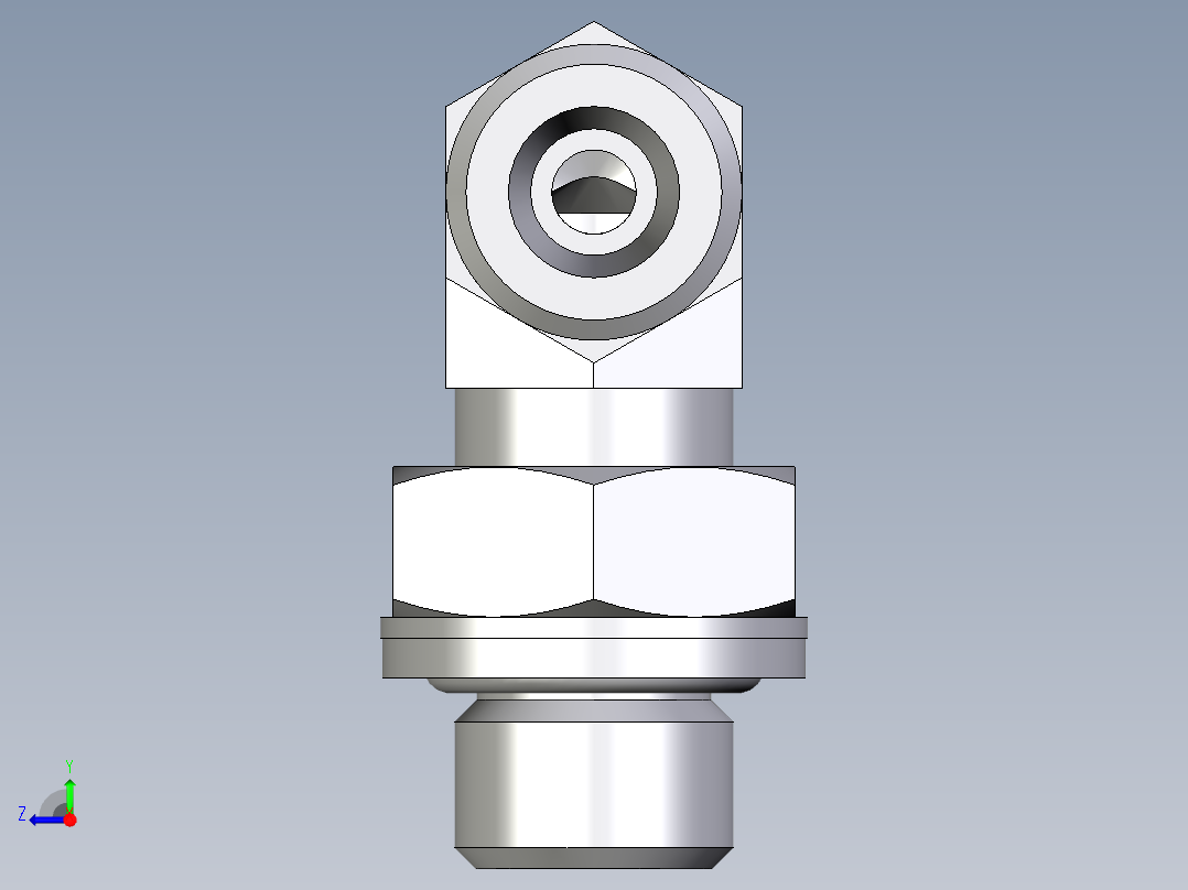 卡套式工业通用硬管接头EO_Adjustable_Locknut_elbow_WEE06SROMDCF右视图
