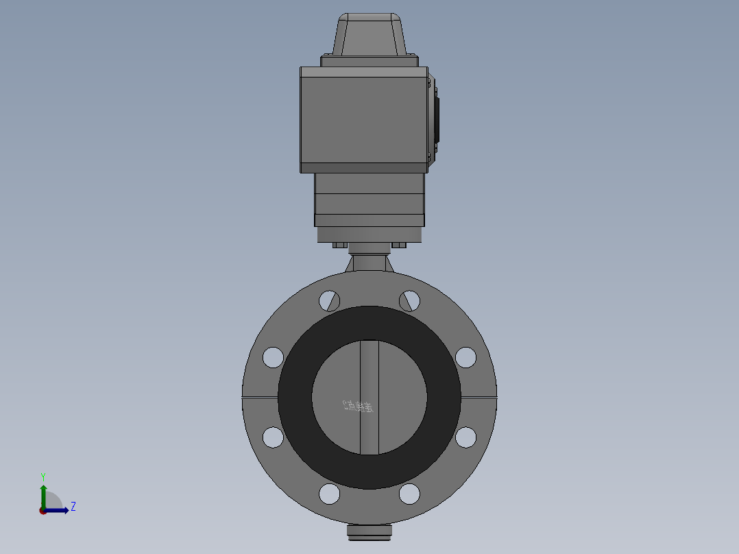 法兰式电动蝶阀-316L DN50-DN400左视图