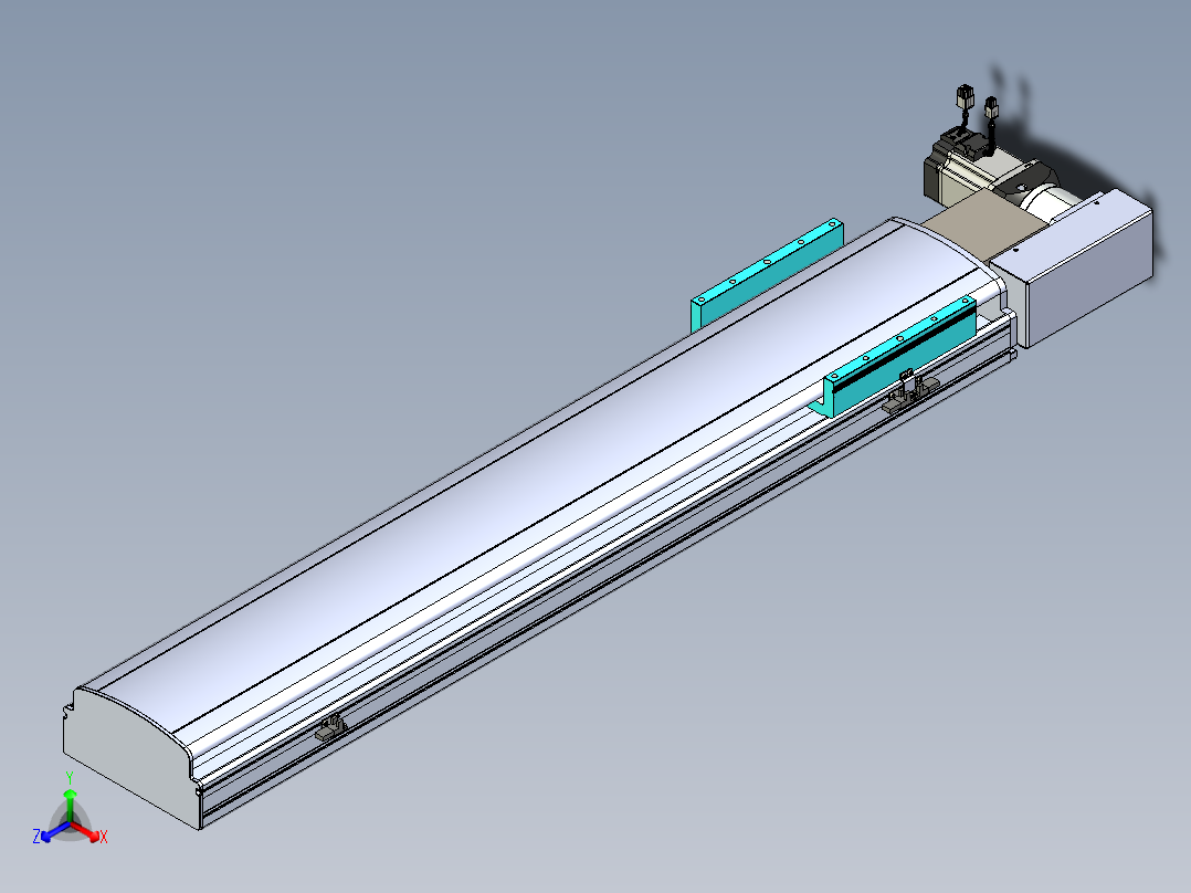 同步带滑台-半封闭B22H-L100-C-S900-R-P75-D3-N5主视图
