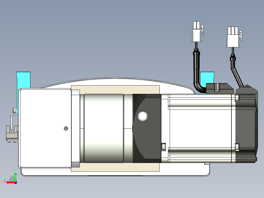 同步带滑台-半封闭B22H-L100-C-S900-R-P75-D3-N5后视图