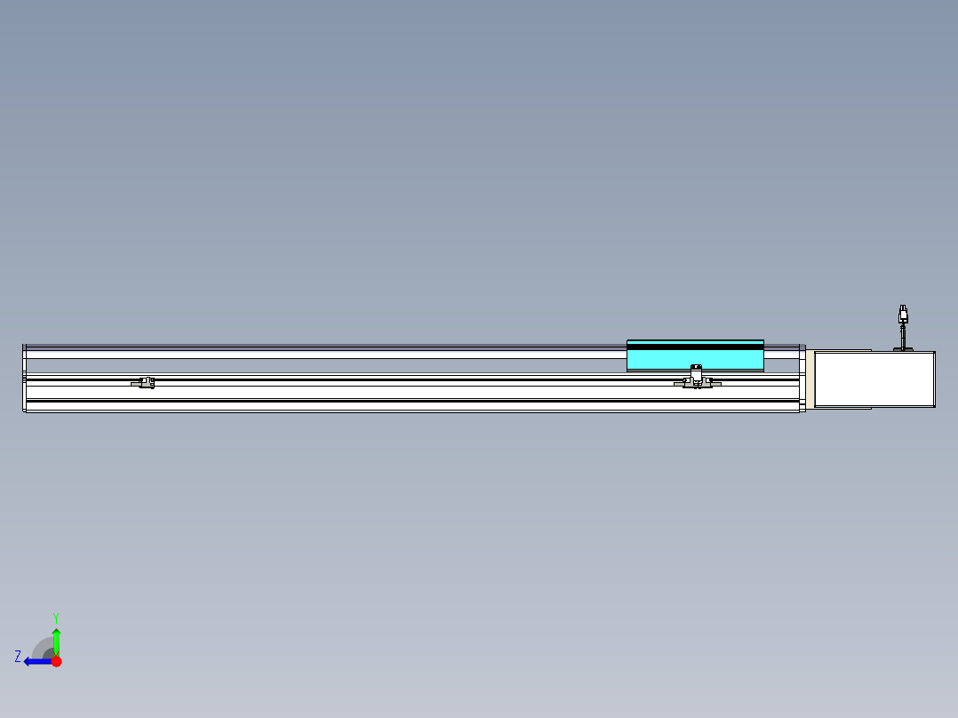 同步带滑台-半封闭B22H-L100-C-S900-R-P75-D3-N5右视图