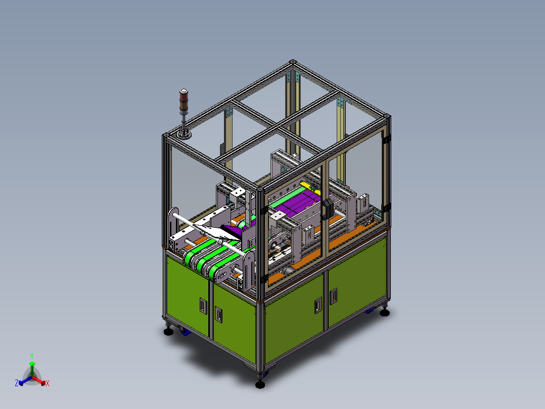 分页发卡撕膜机正等轴测图