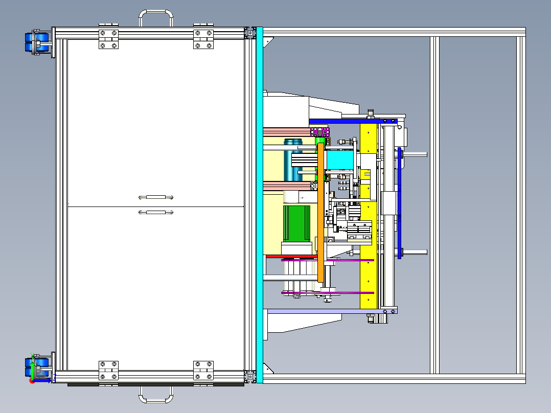 非标检测贴胶包装一体机左视图