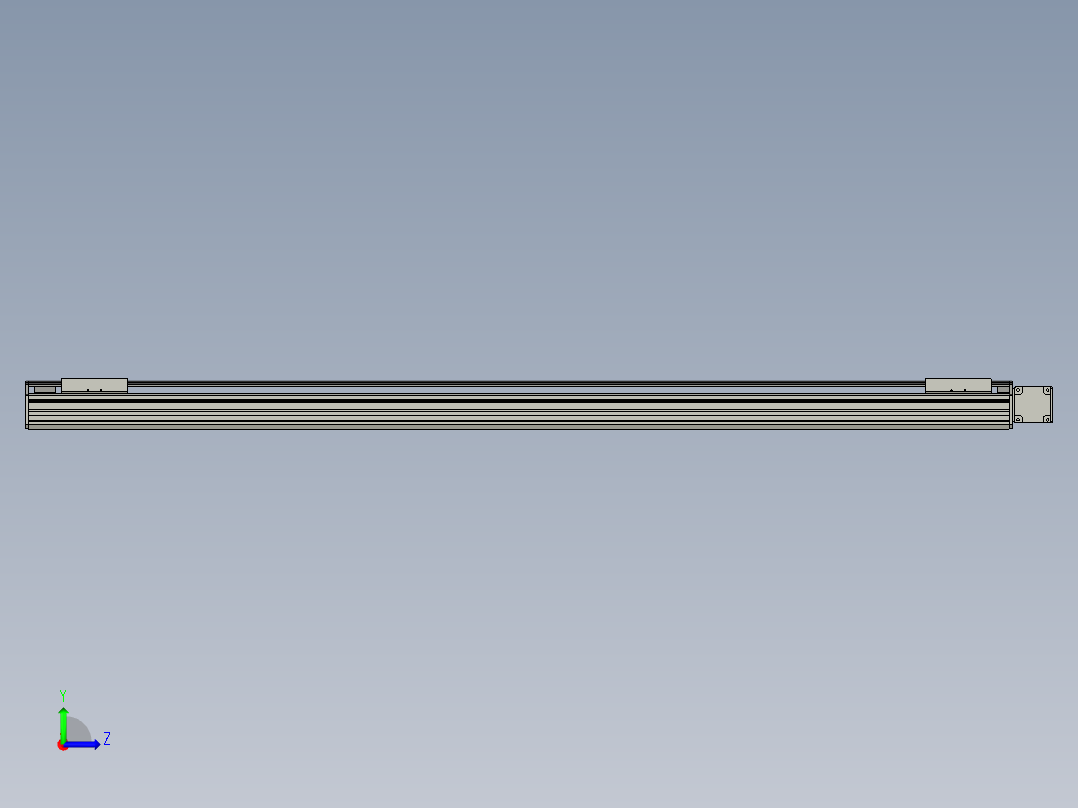 直线模组WG-LHB12-S1400-R(B)设计图纸左视图
