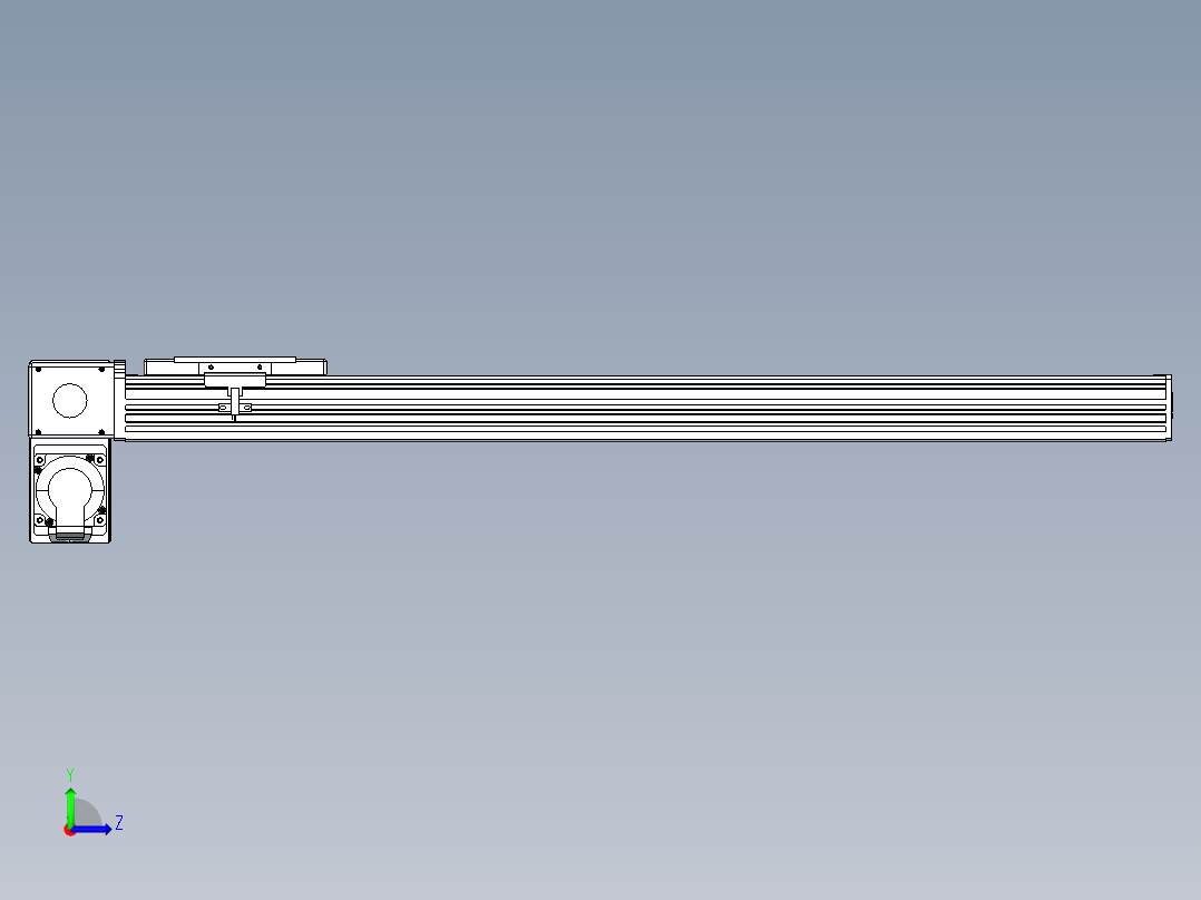 同步带全封闭直线模组TPA-HCB-110D-90-L650-LP-Y-P40-N3左视图