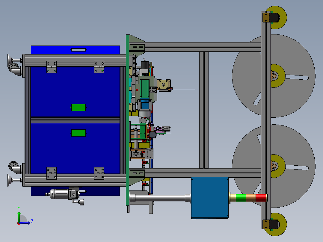 B12_插针机包含新式气缸插针机构和凸轮插针机构左视图