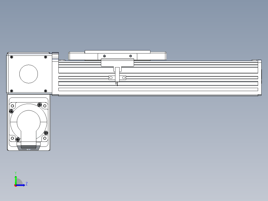 同步带全封闭直线模组TPA-HCB-110D-90-L100-LP-C-P40-N3左视图