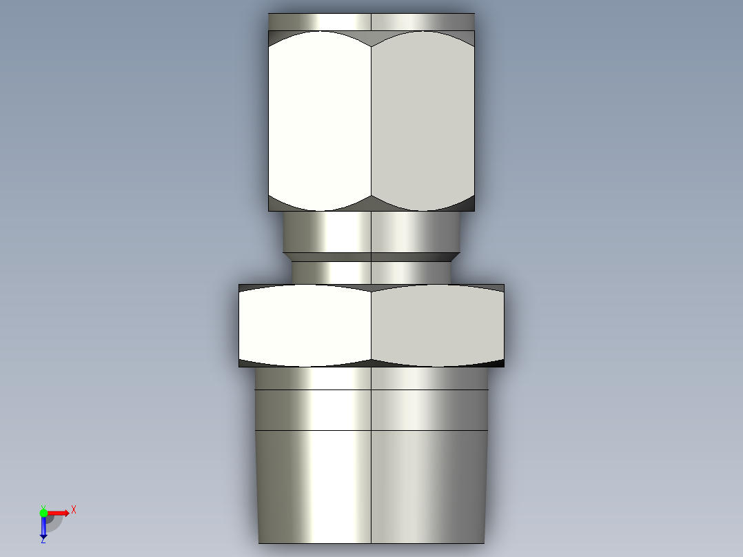 卡套式工业通用硬管接头8-12_fbu-s俯视图